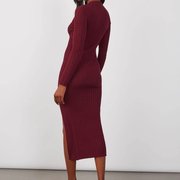 Thankful Soul Ribbed Mock Neck Midi Dress - TAN color! - Picture 4 of 6
